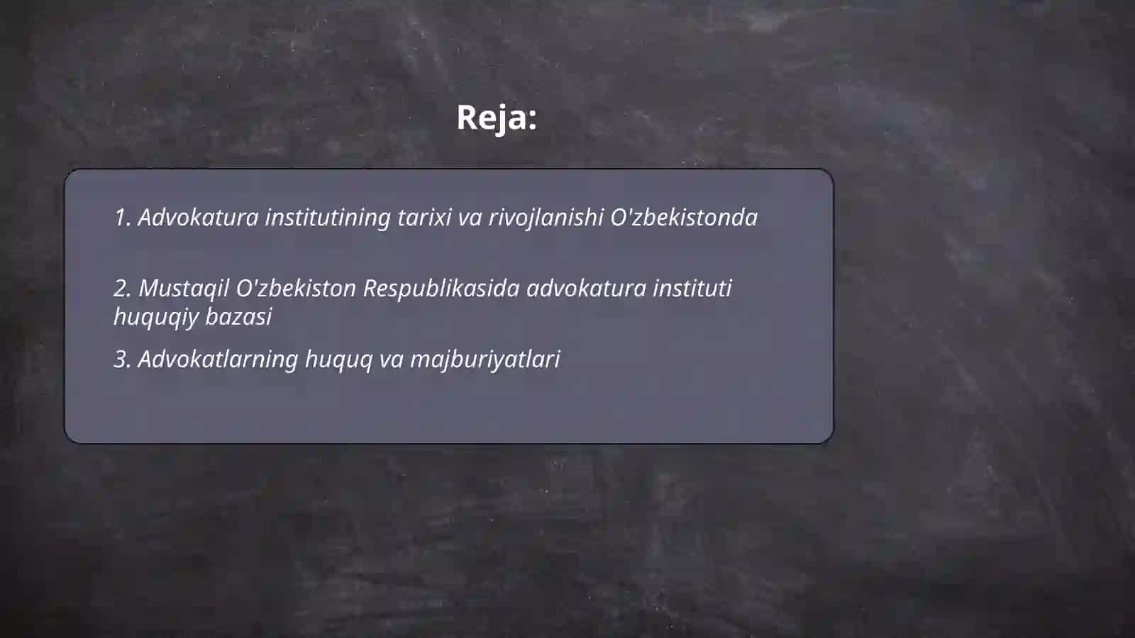 Mustaqil O'zbekiston Respublikasida advokatura institutini takomillashuvi 2
