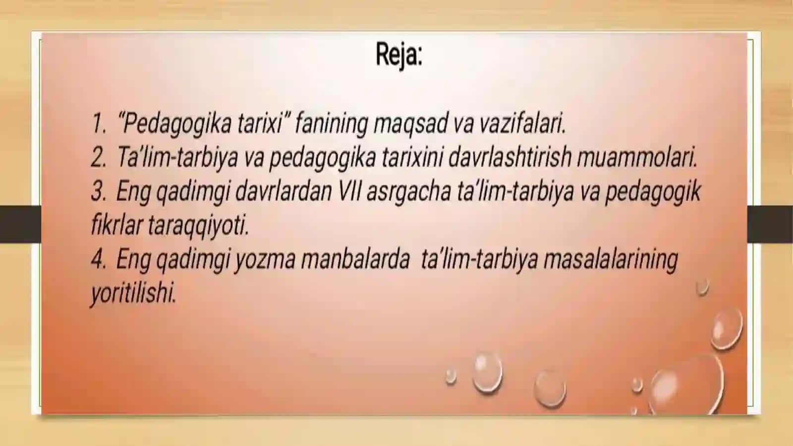 PEDAGOGIKA TARIXI FAN SIFATIDA ENG QADIMGI DAVRLARDAN MILODNING VII ASRIGACHA TAʼLIM–TARBIYA VA PEDAGOGIK FIKR 2