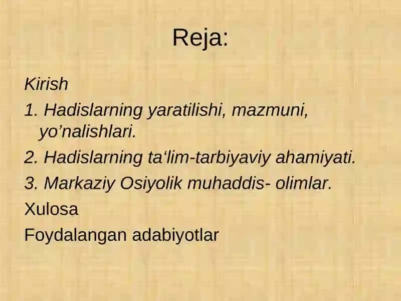 Markaziy Osiyoga hadis ilminig rivojlanishi, buyuk muhaddislar. 2