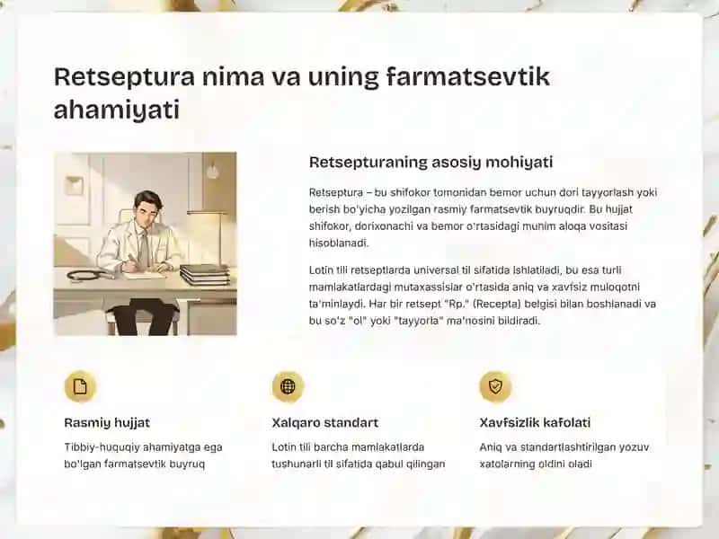 Retsepturaning tuzilishi va lotin tili: Farmatsevtik asoslar 2