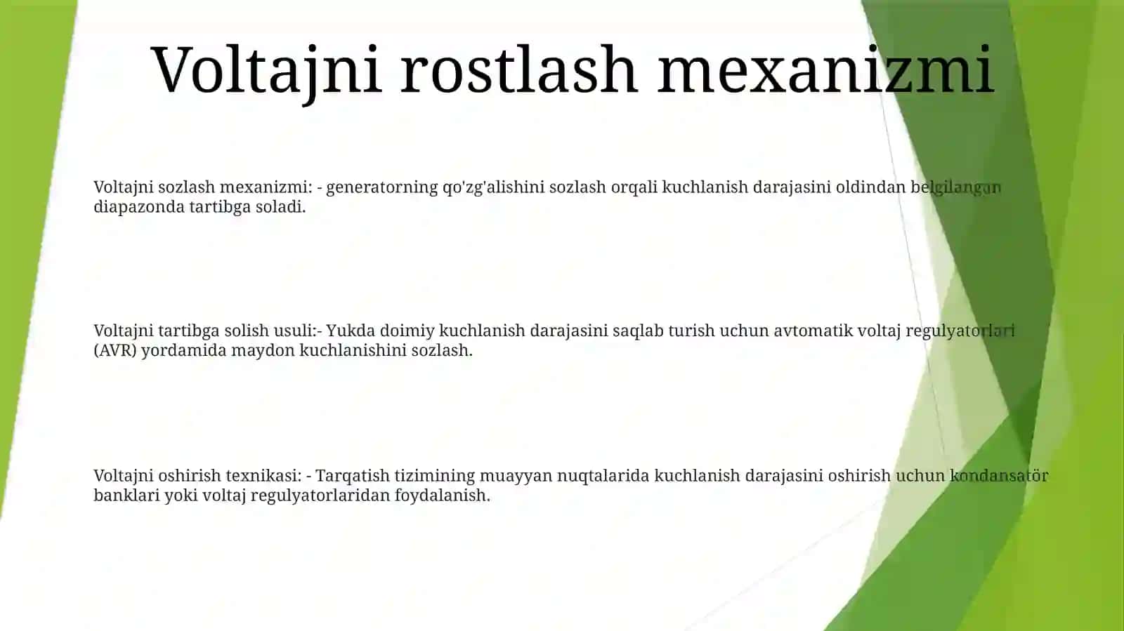 Kuchlanishdi Rostlash Usullari 2