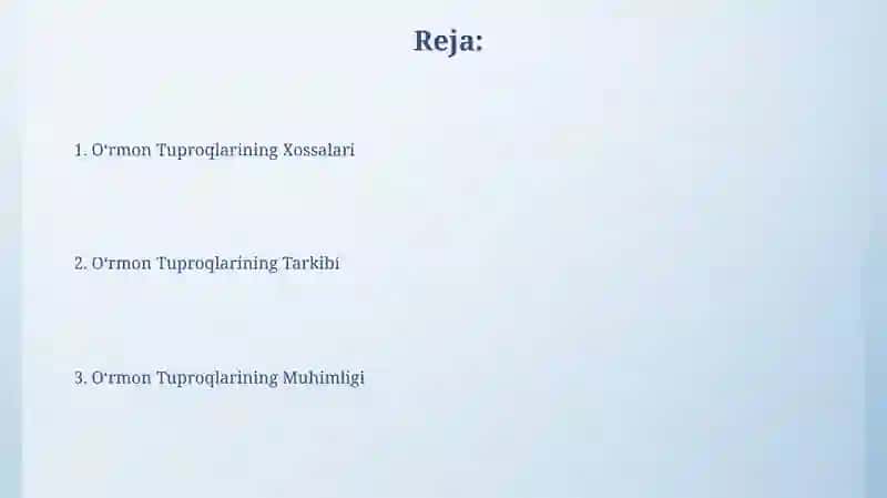 O'rmon Tuproqlarining Xossalari 2