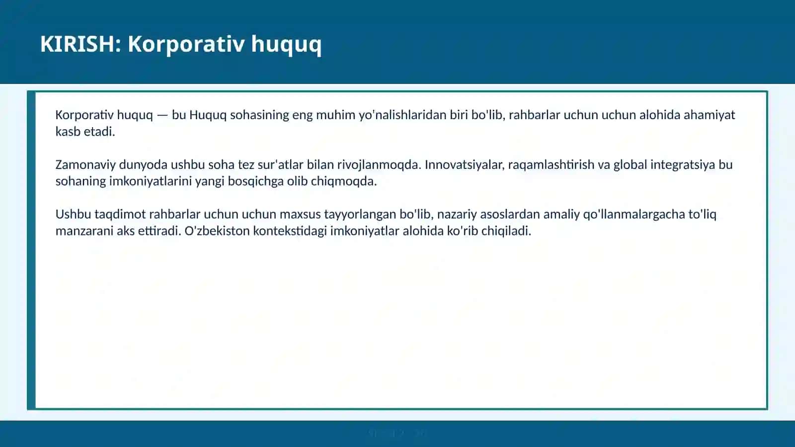 Korporativ huquq 2