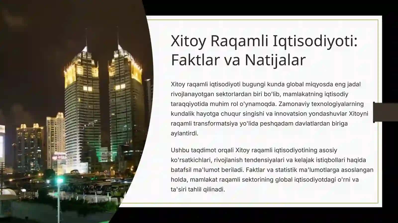 Xitoy Raqamli Iqtisodiyoti: Faktlar va Natijalar 2