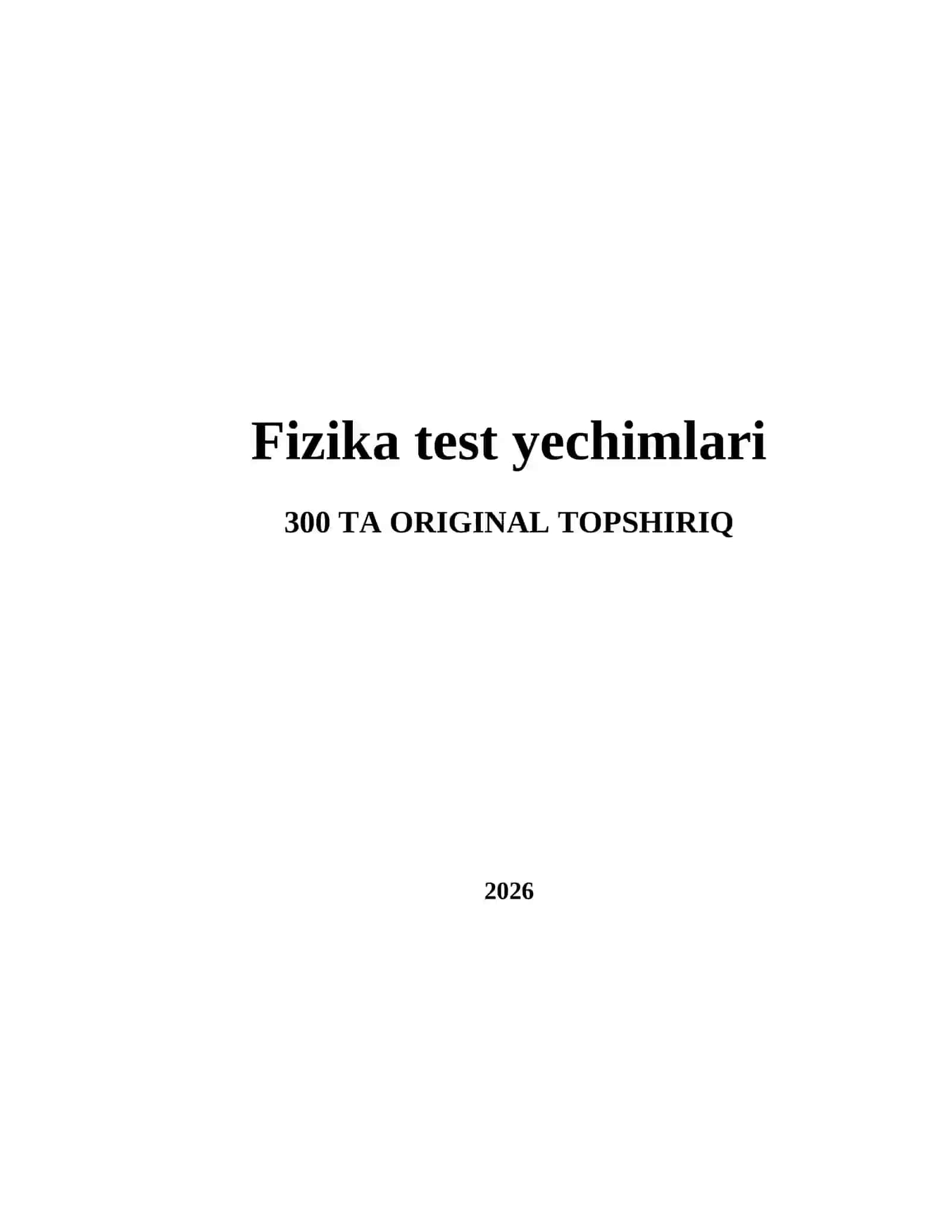 Fizika test yechimlari 2