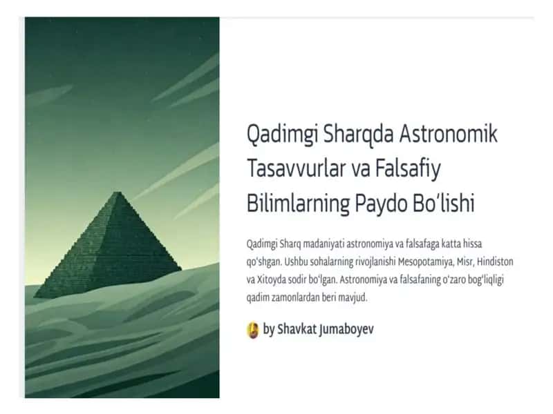 Qadimgi Sharqda Astronomik Tasavvurlar va Falsafiy Bilimlarning Paydo Bo'lishi 2