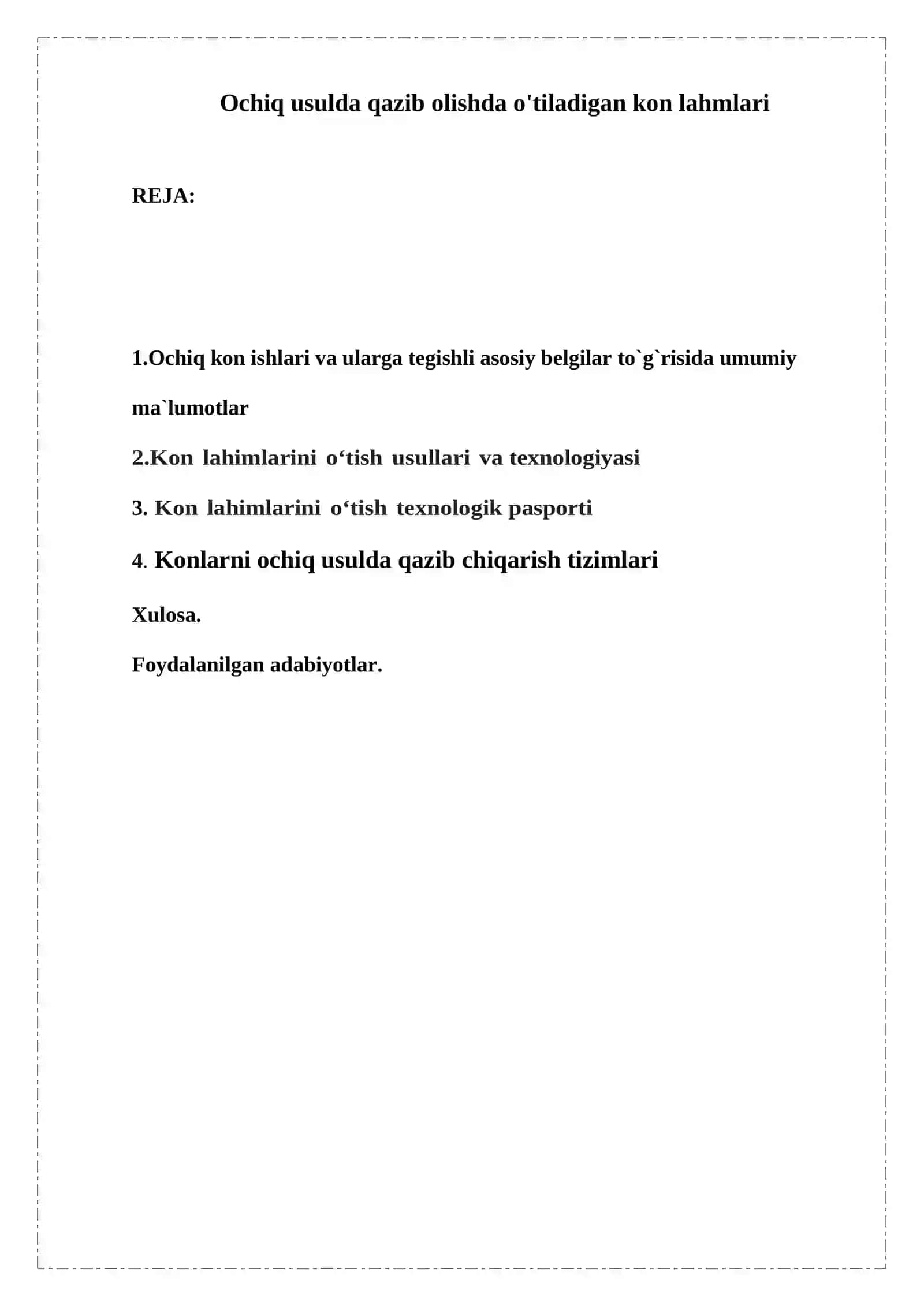 Ochiq usulda qazib olishda o'tiladigan kon lahmlari 2