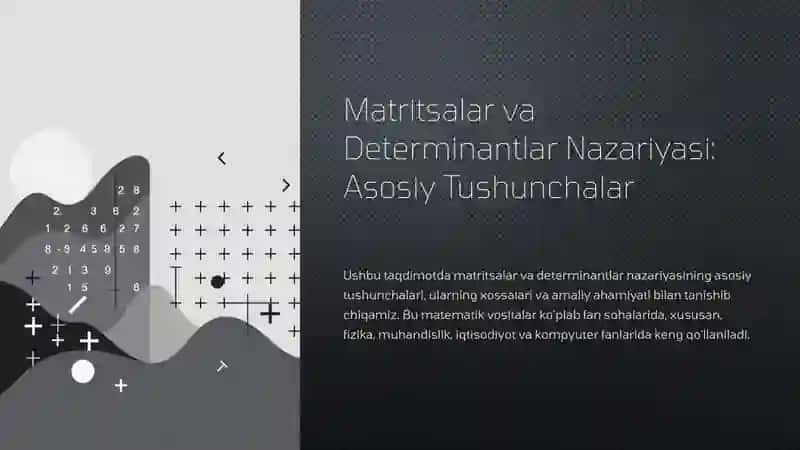 Matritsalar va Determinantlar Nazariyasi: Asosiy Tushunchalar 2