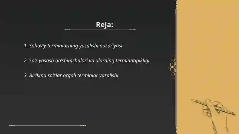 Sohaviy terminlarning yasalishi 2