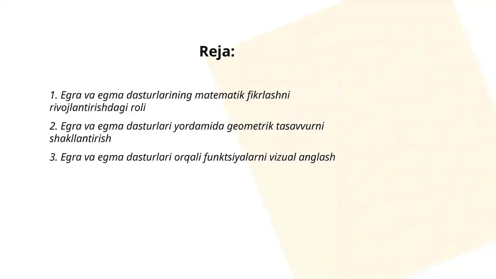 Egra va egma dasturlarining matematik talimidagi ahamiyati 2