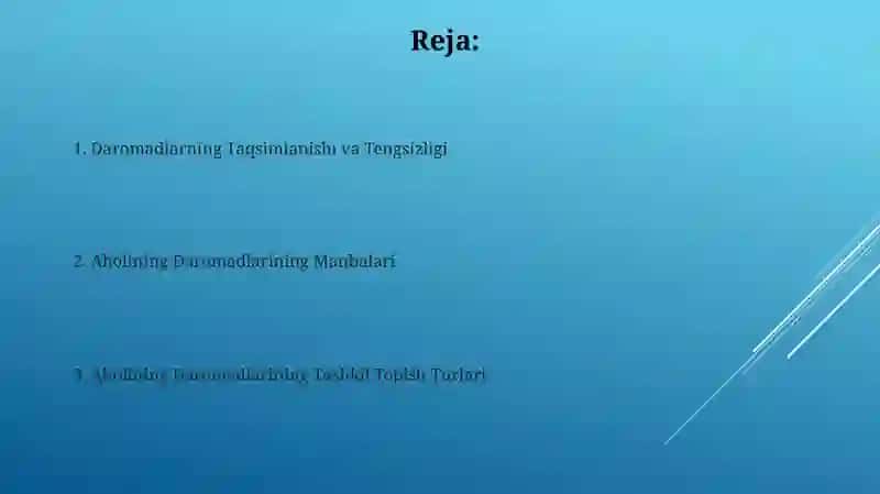 Aholi daromadining taqsimlanishi 2