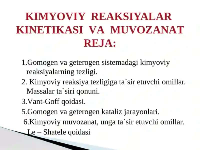 Kimyoviy Reaksiyalarkining Kinetikasi va Muvazanati 2