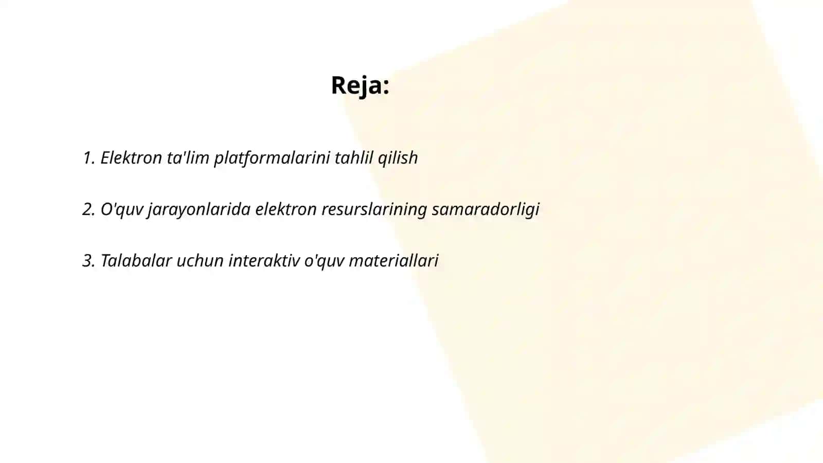 Elektron ta'lim resurslarini analiz qilish. Ularni to'g'ri tanlash 2