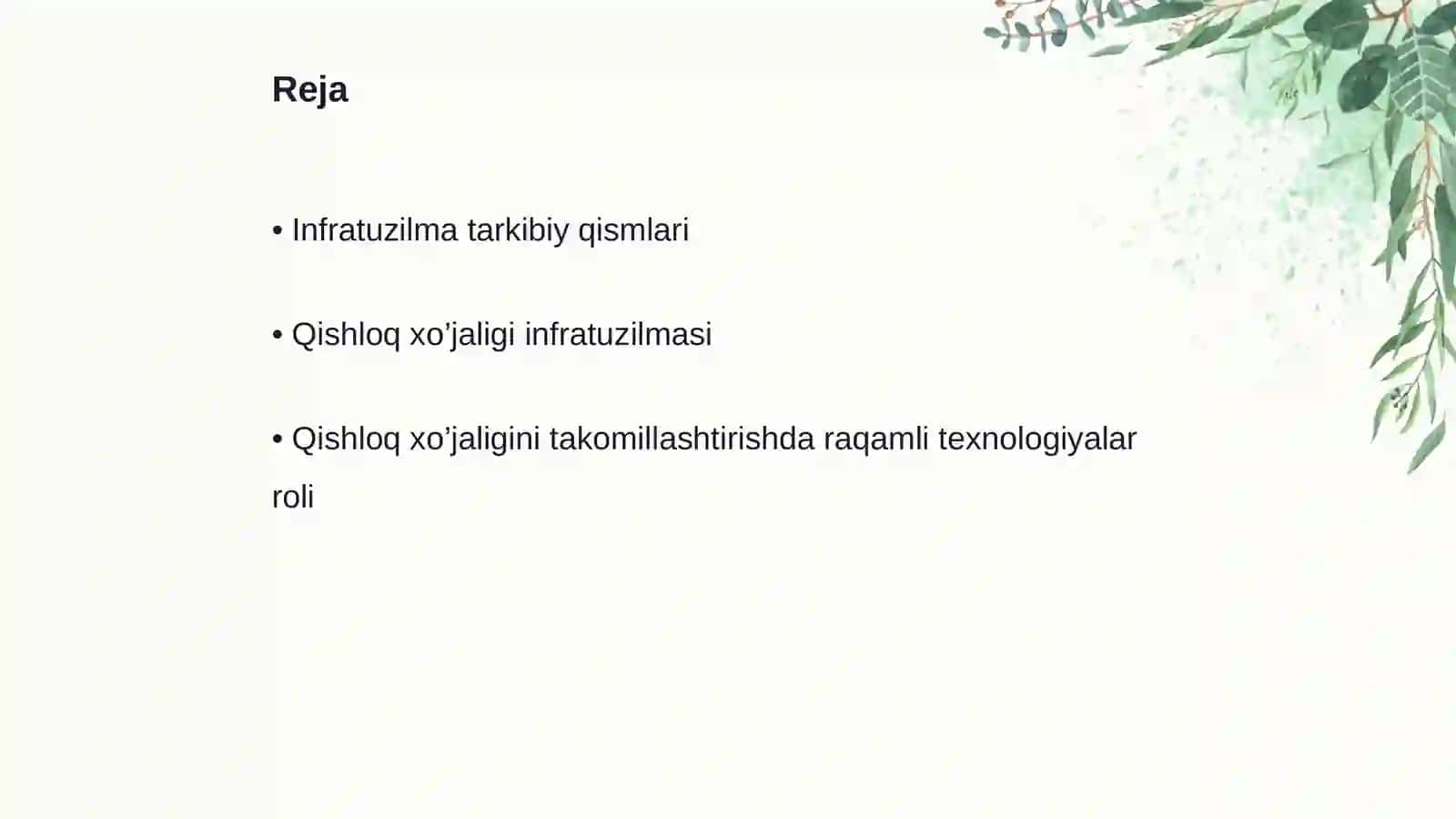 Qishloq xo’jaligi infratuzilmasi 2