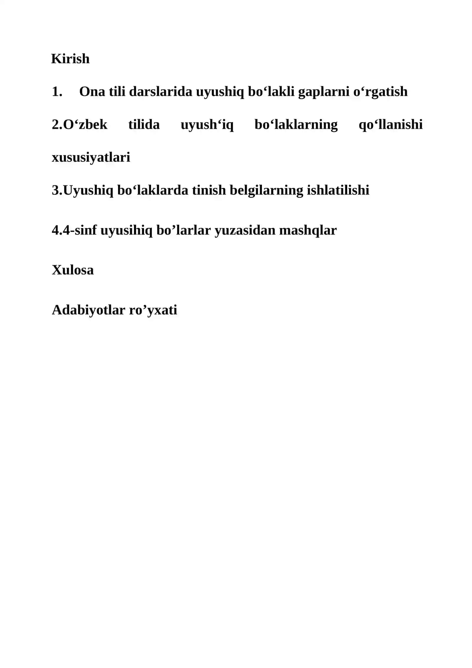 4-SINFDA UYUSHIQ BO’LAKLAR YUZASIDAN MASHQLAR BAJARISH USULLARI 2