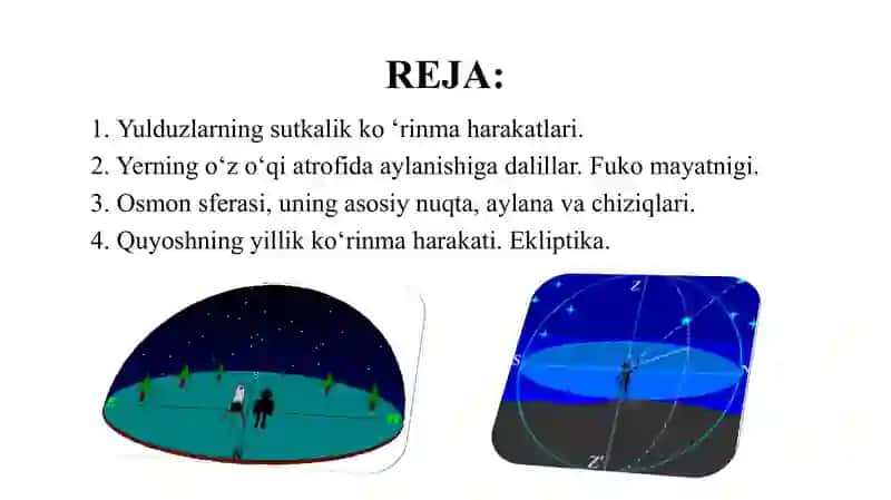 Yoritgichlarning sutkalik ko‘rinma harakati va yulduz turkumlari 2