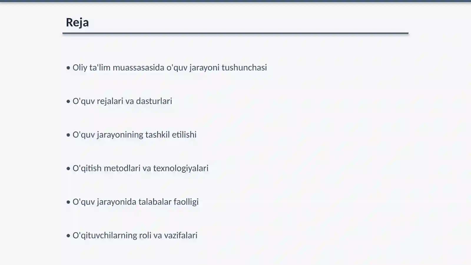 Oliy ta'lim muassasasidagi o'quv tarbiyaviy jarayonining bosqichlari 2