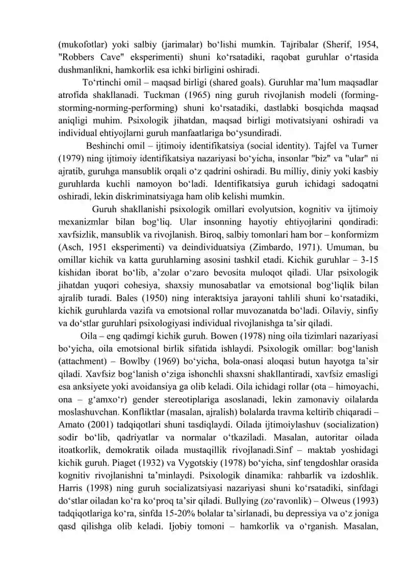 Kichik va katta guruhlar psixologiyasi 2