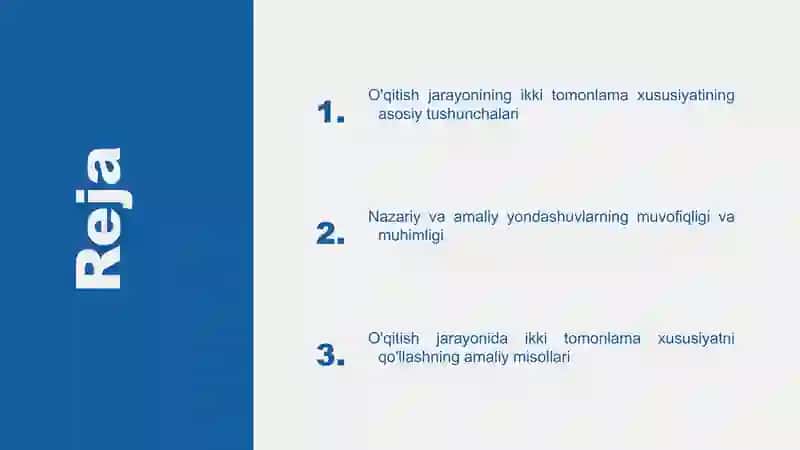 O'qitish jarayonining ikki tomonlama xususiyati 2
