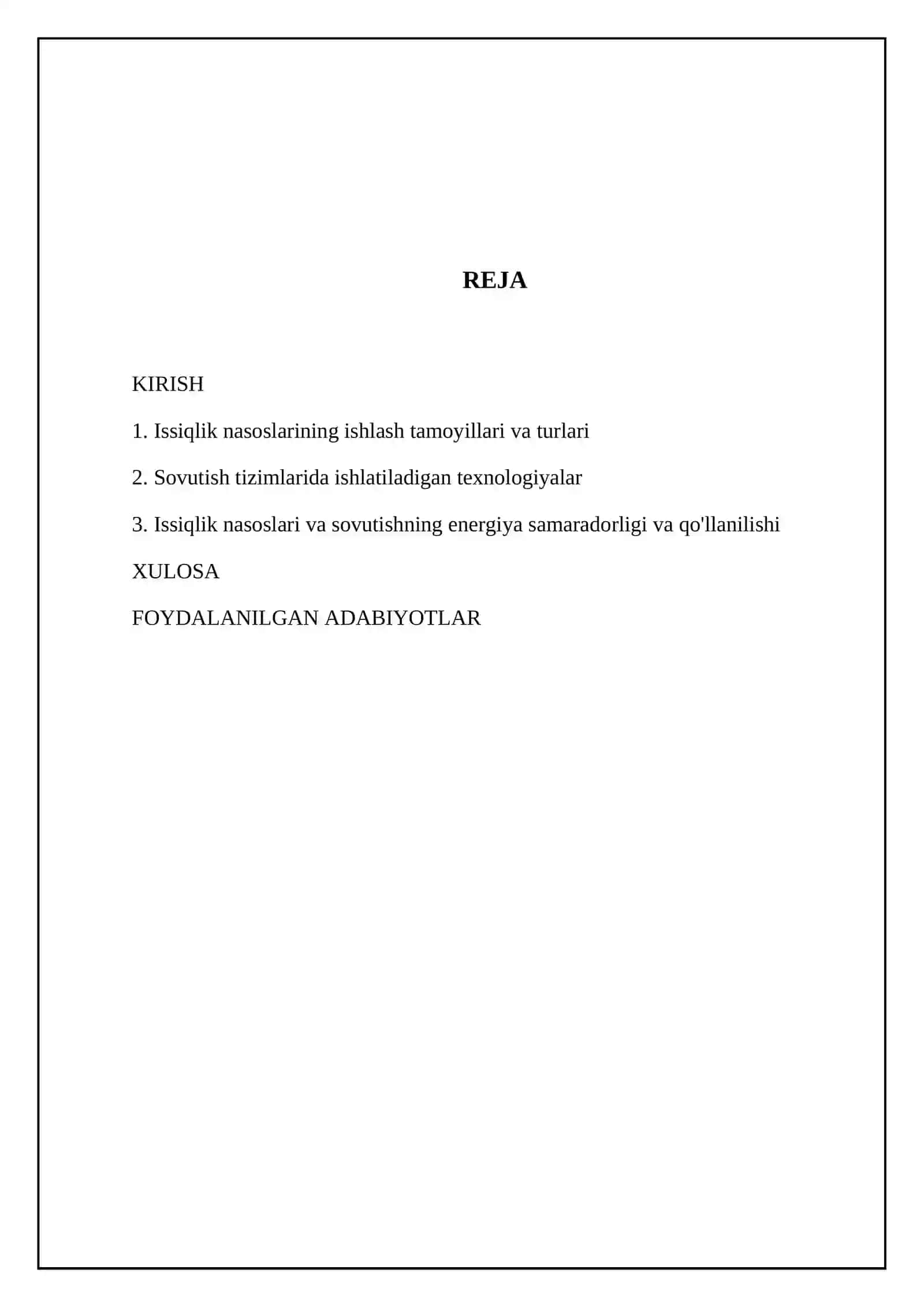 Issiqlik nasoslari va sovutish tehnalogiyalari 2
