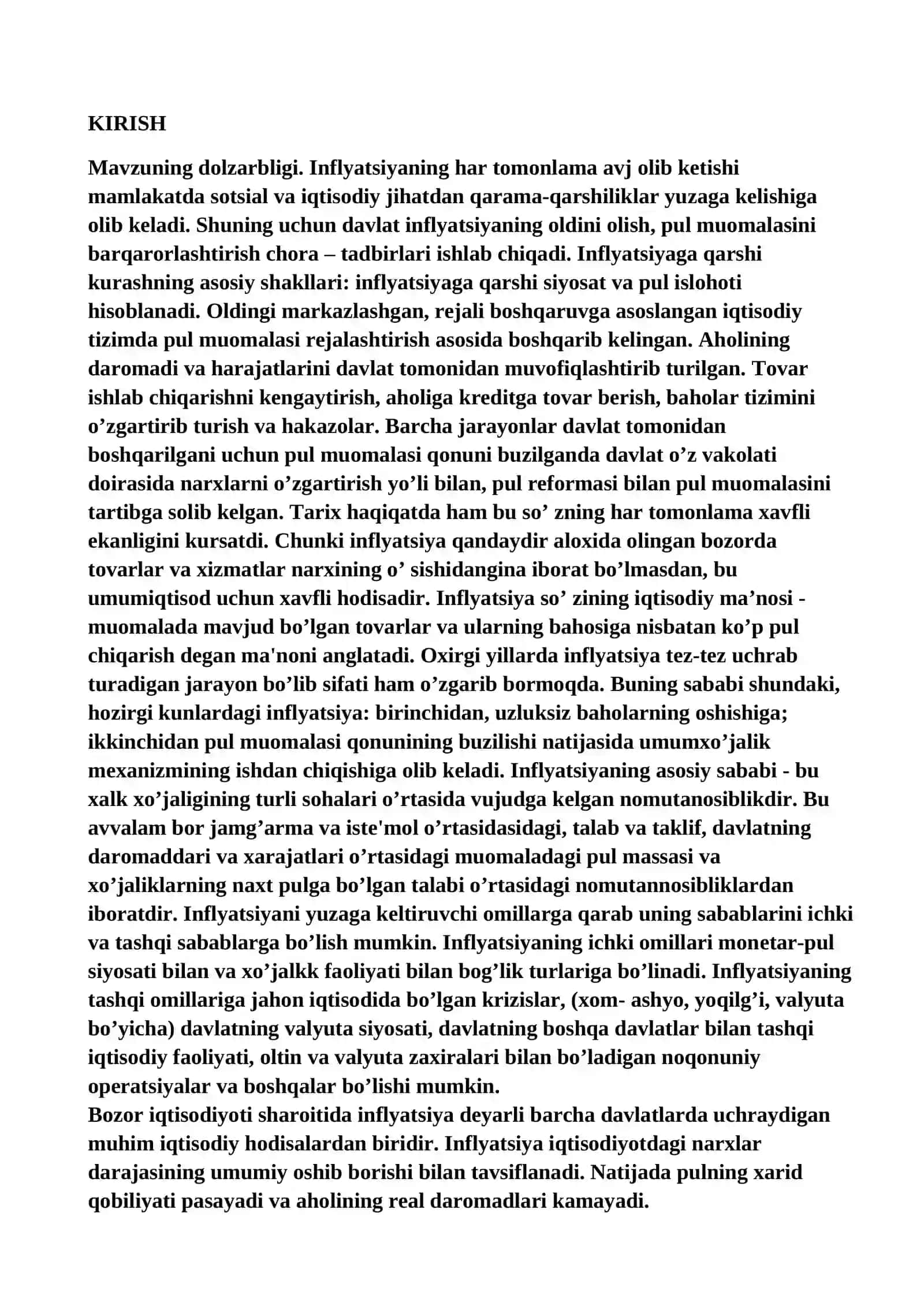 INFLYATSIYA TUSHUNCHASI VA NAZARIY ASOSLARI 2