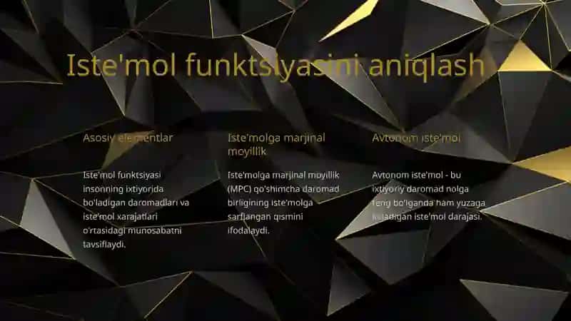 Iste'mol va jamg'arma funktsiyalarini tushunish 2
