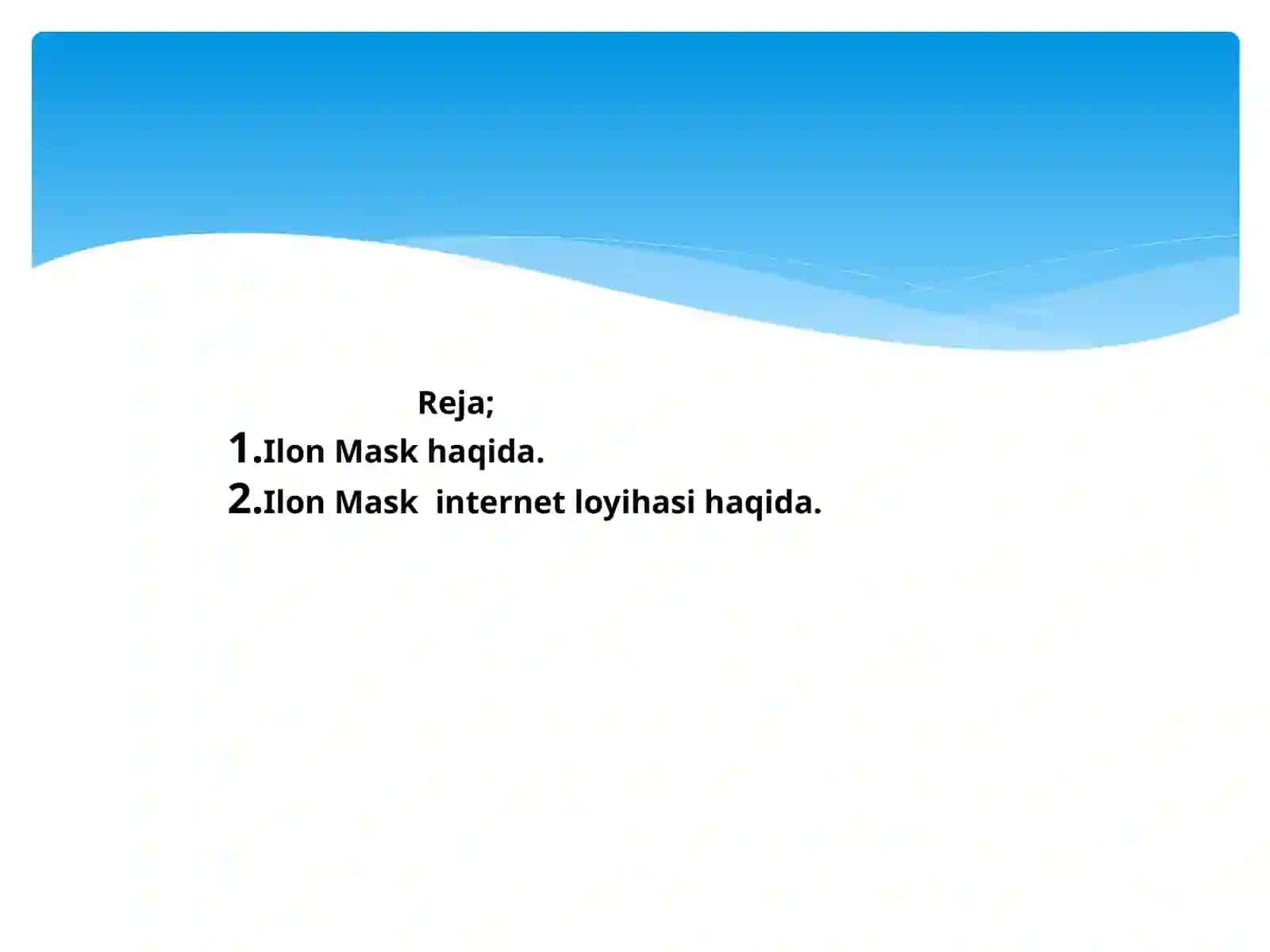 Ilon  Mask internet  loyihasi 2