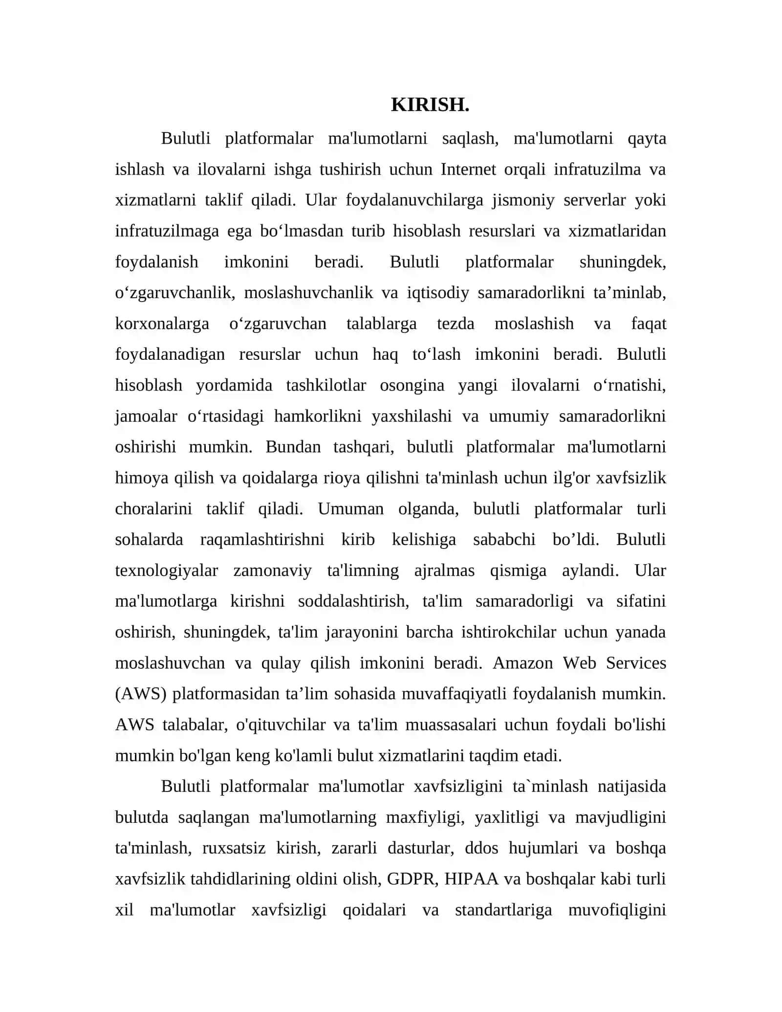 Bulutda tarmoq xizmatlarini va xavfsizligini ta'minlash. 2