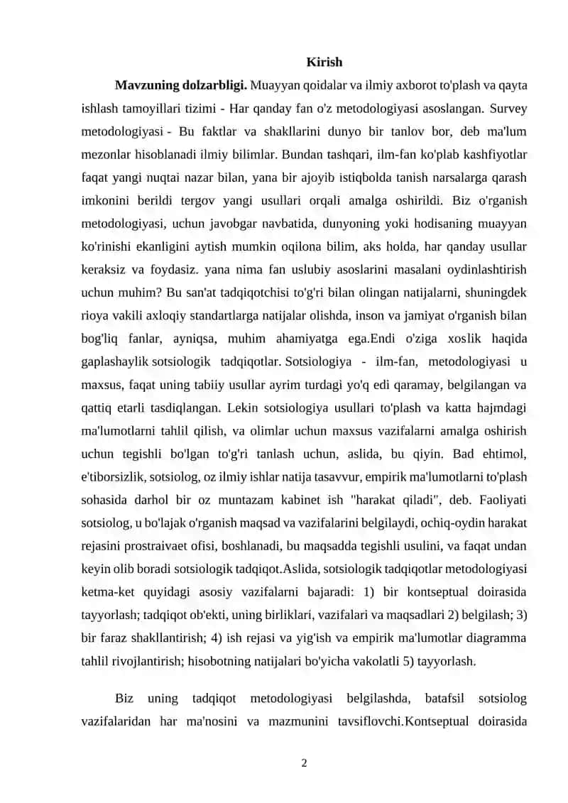 Sotsiologik tadqiqotlar metodologiyasi 2