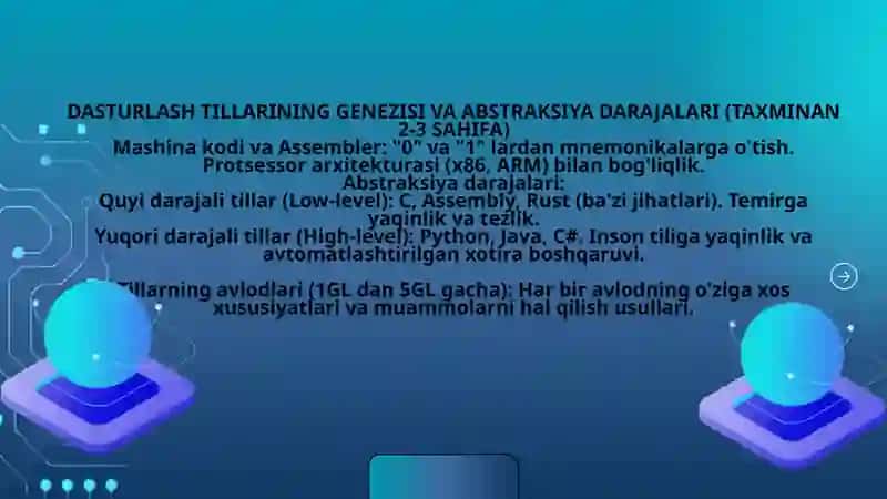 DASTURLASH TILLARI VA ULARNING TURLARI 2