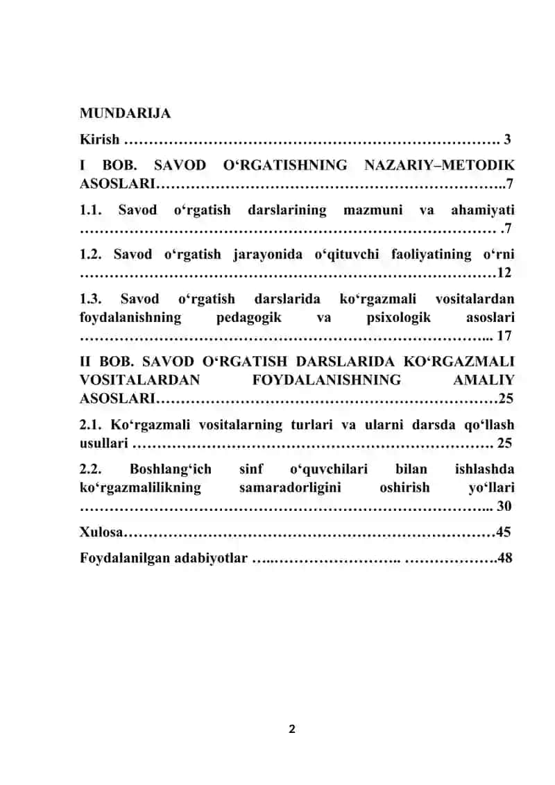 Savod o`rgatish darslarida ko`rgazmali vositalardan foydalansih 2