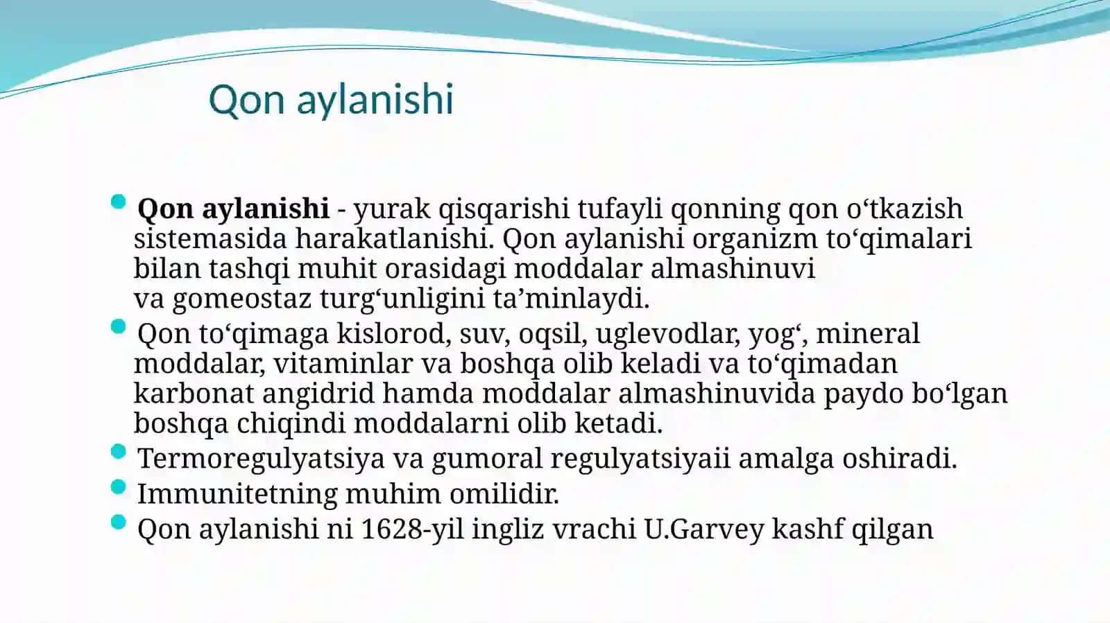 Qonaylanish sistemasining fizika asoslari 2