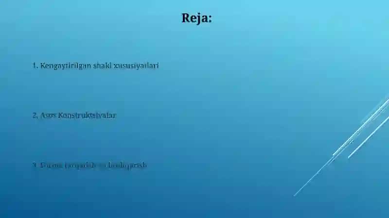 Kengaytirilgan shakl xususiyatlari 2