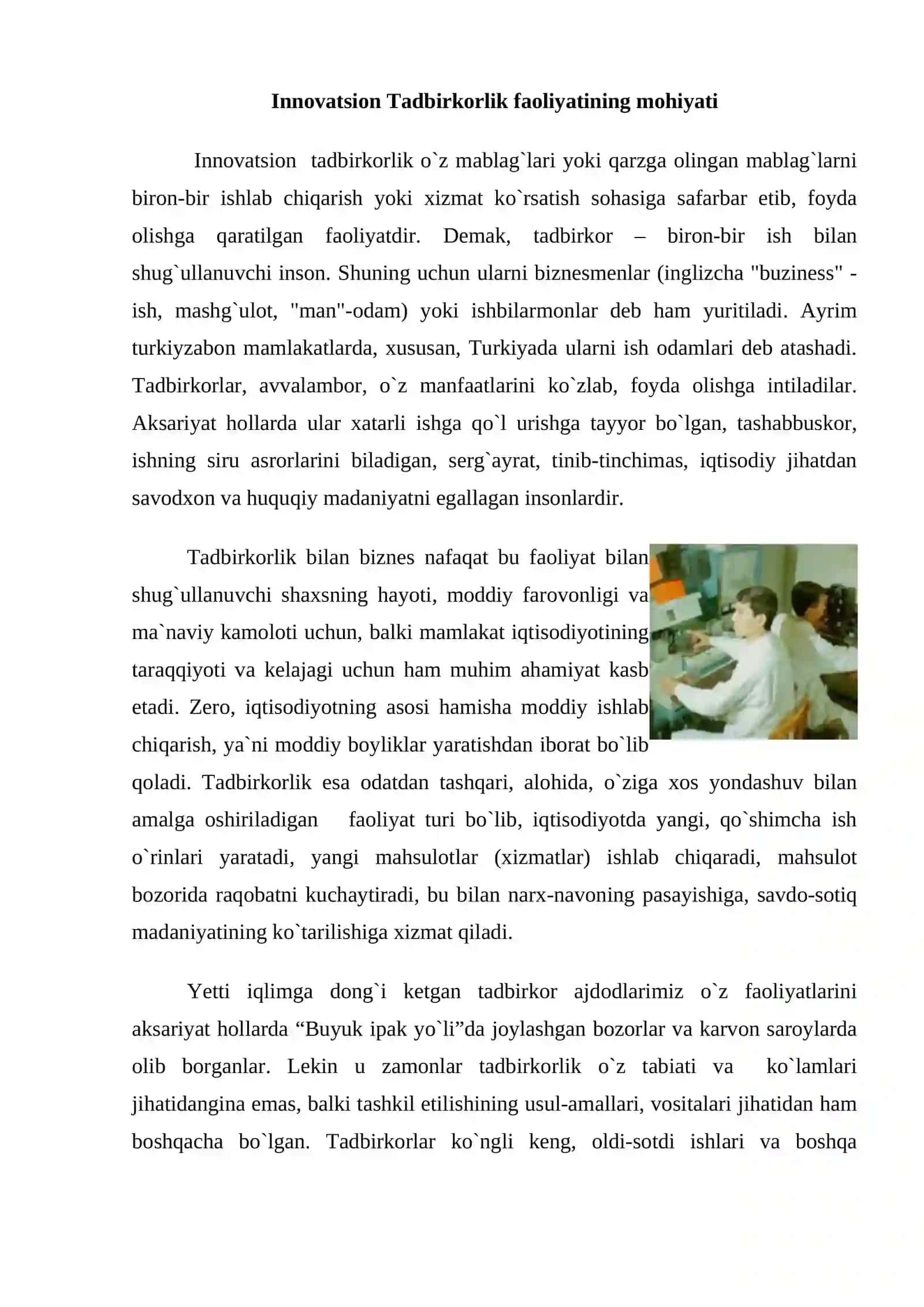 Innovatsion Tadbirkorlik Faoliyatini Tashkil Etishning Jahon Tajribasi 2
