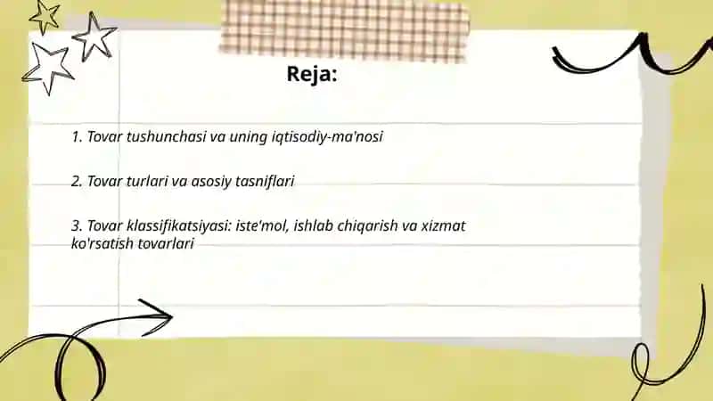Tovar tushunchasi va tovar siyosati 2