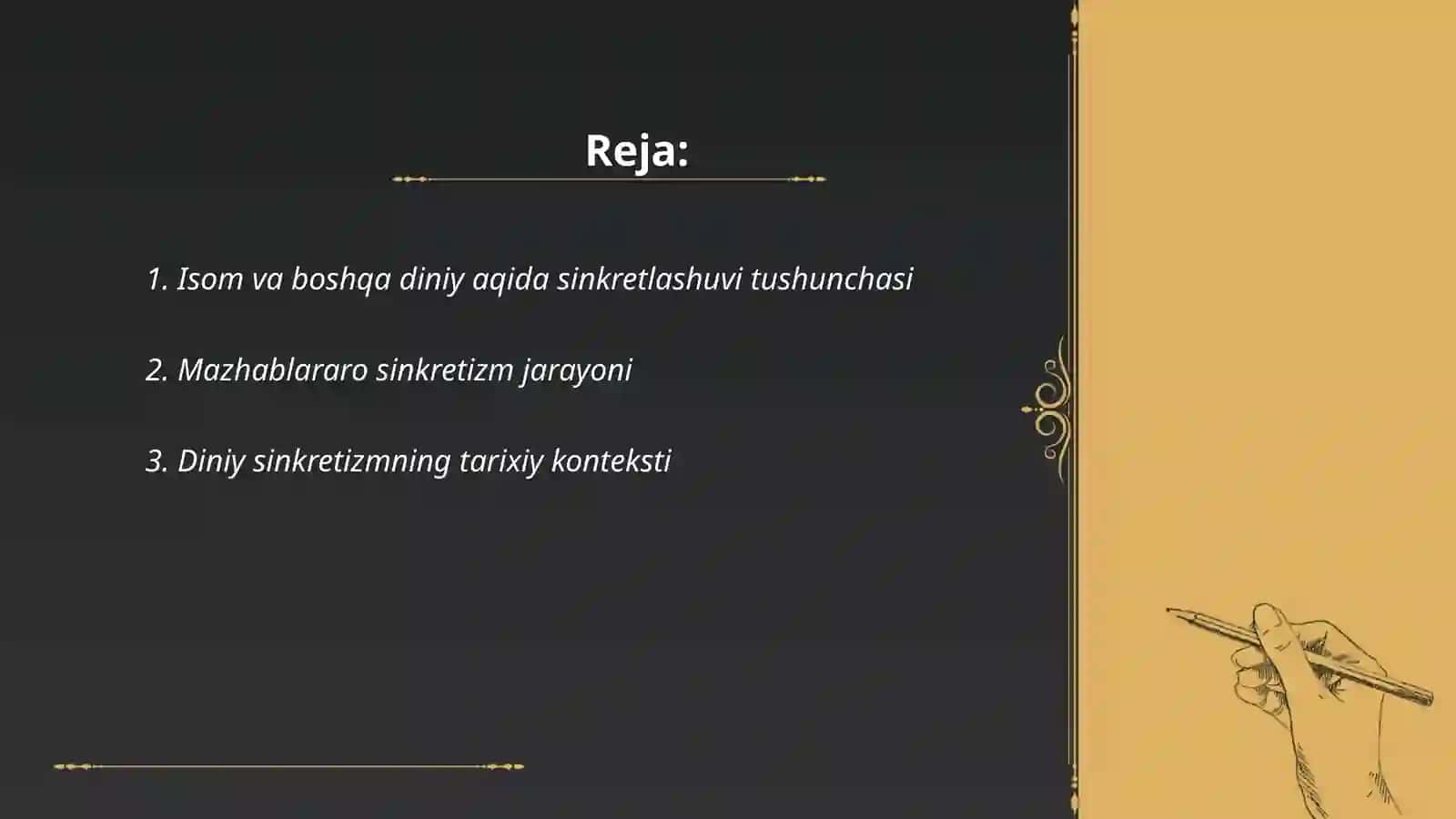 Isom va boshqa diniy aqida sinkretlashuvi natijasida shakllangan diniy talimotlar tarixi 2