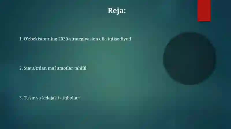 O'zbekistonning 2030-strategiyasida oila iqtisodiyoti 2