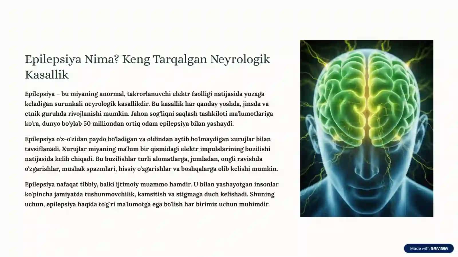 Epilepsiya va Epileptik Xurujlar: Chuqur Tushuncha 2