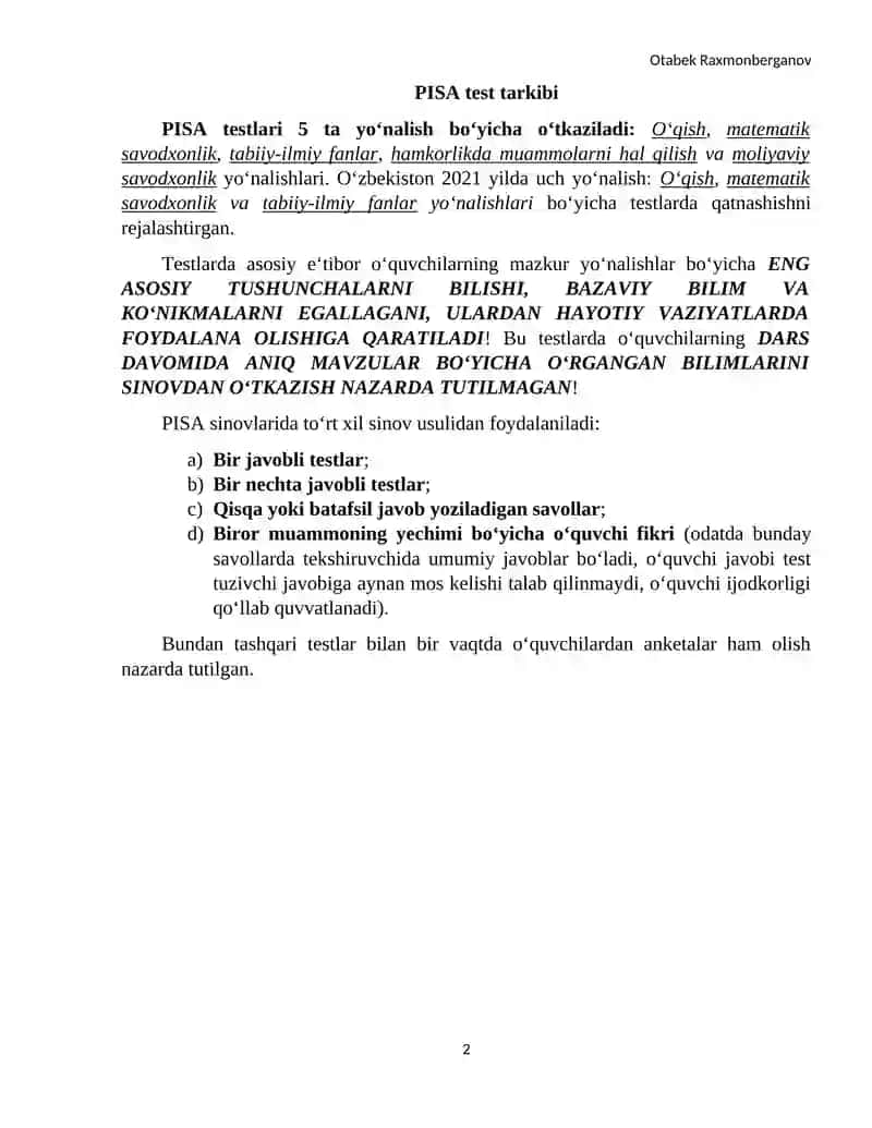 PISA testlari 2