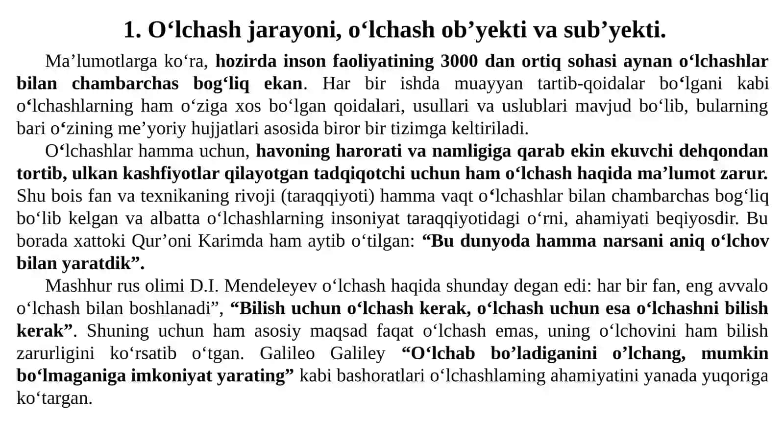O‘lchash jarayoni bo‘yicha umumiyma’lumotlar 2