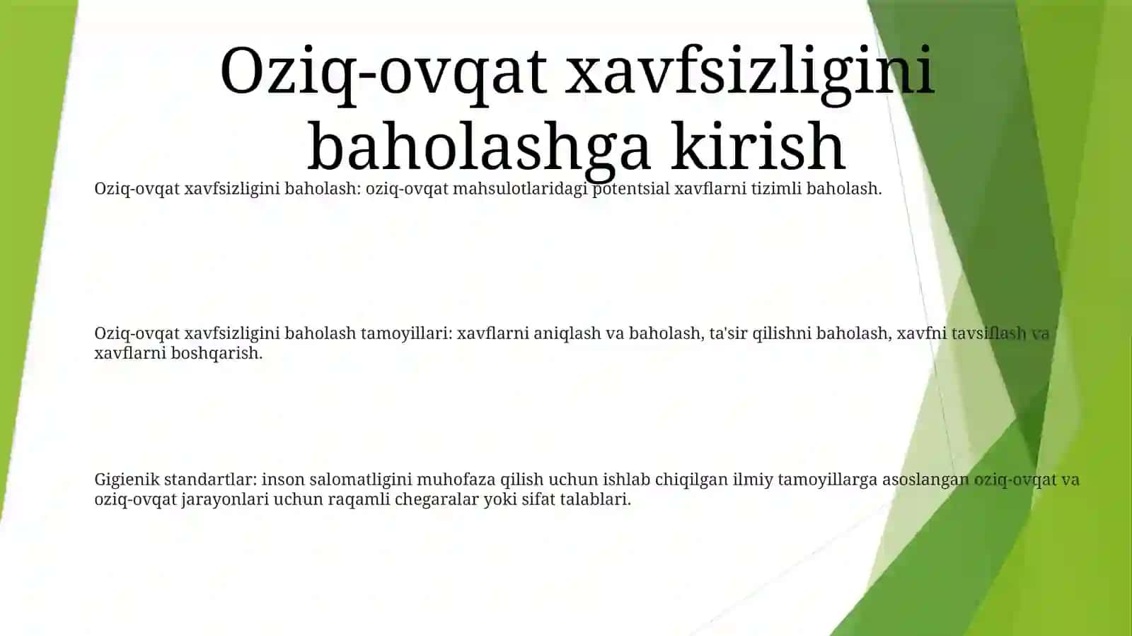 Oziq-Ovqat Xavfsizligini Baholash Metodologiyasi Va Gigienik Normalash Printsiplari 2