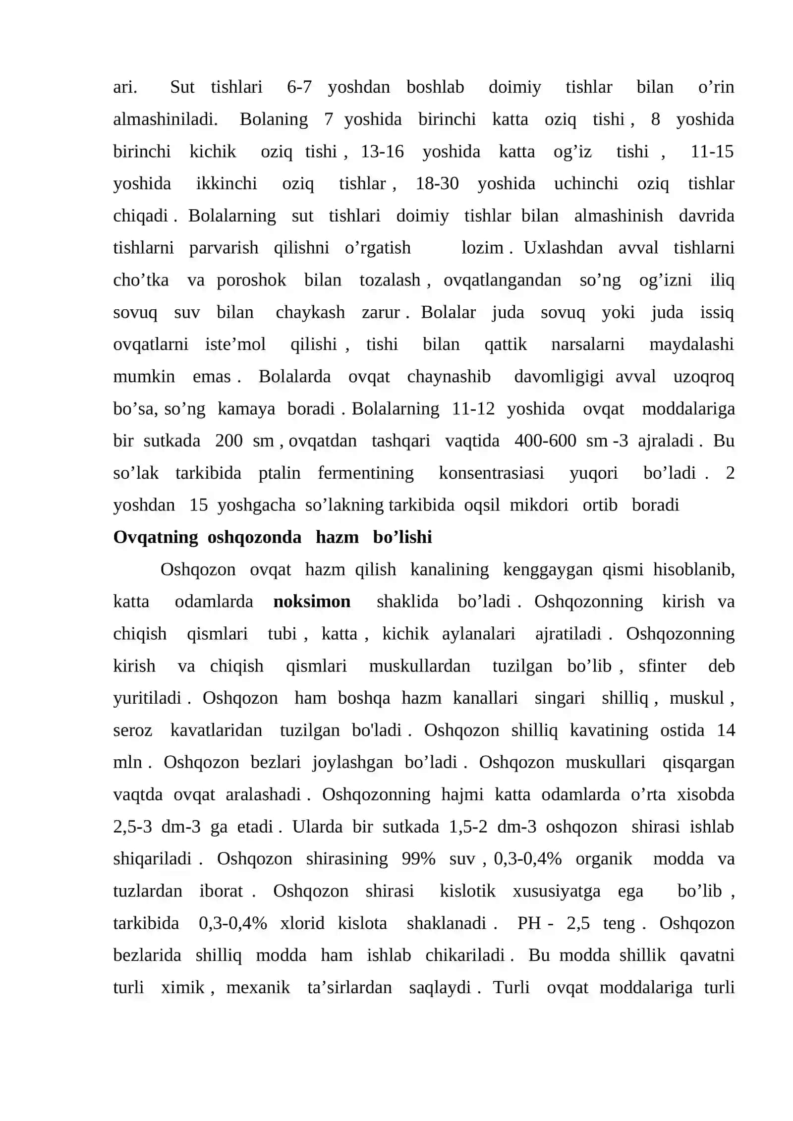 Ovqat hazm qilishning yosh xususiyatlari va gigiyenasi 2