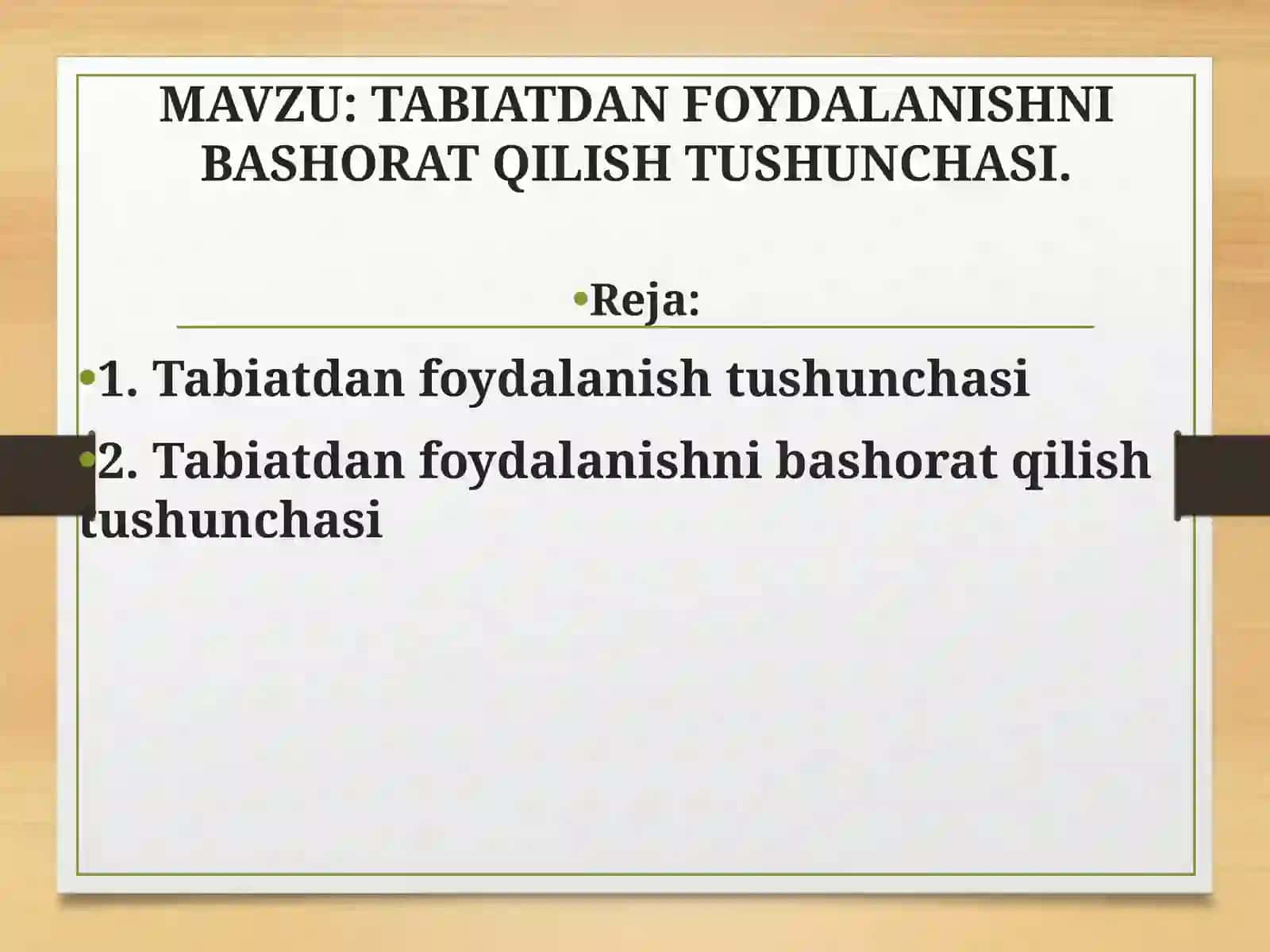 TABIATDAN FOYDALANISHNI BASHORAT QILISH TUSHUNCHASI 2