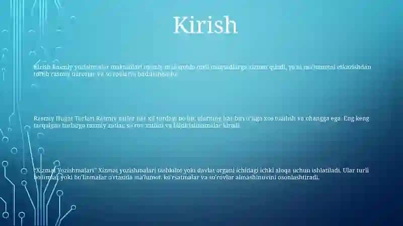 Rasmiy Hujjat Turlari Xizmat Yozishmalari 2