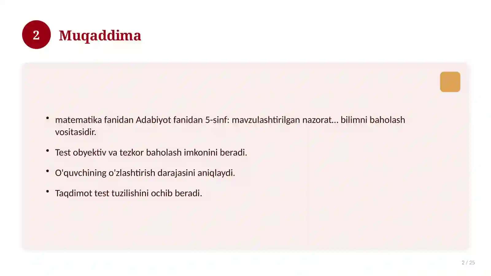 Adabiyot fanidan 5-sinf: mavzulashtirilgan nazorat ishi va tahlil 2