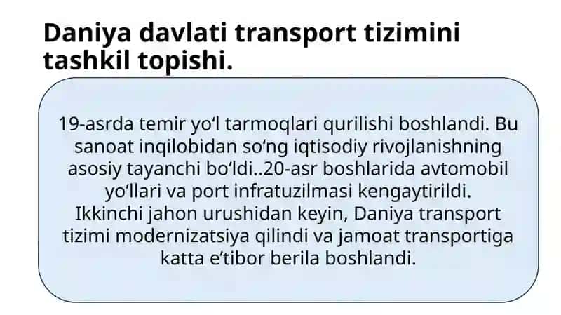 Daniya davlati transport tizimi 2