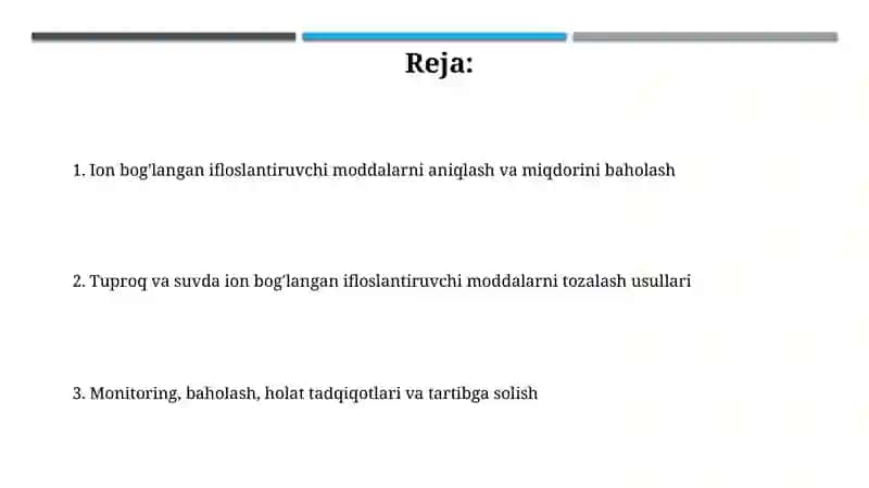 Ion bog'langan ifloslantiruvchi moddalar 2