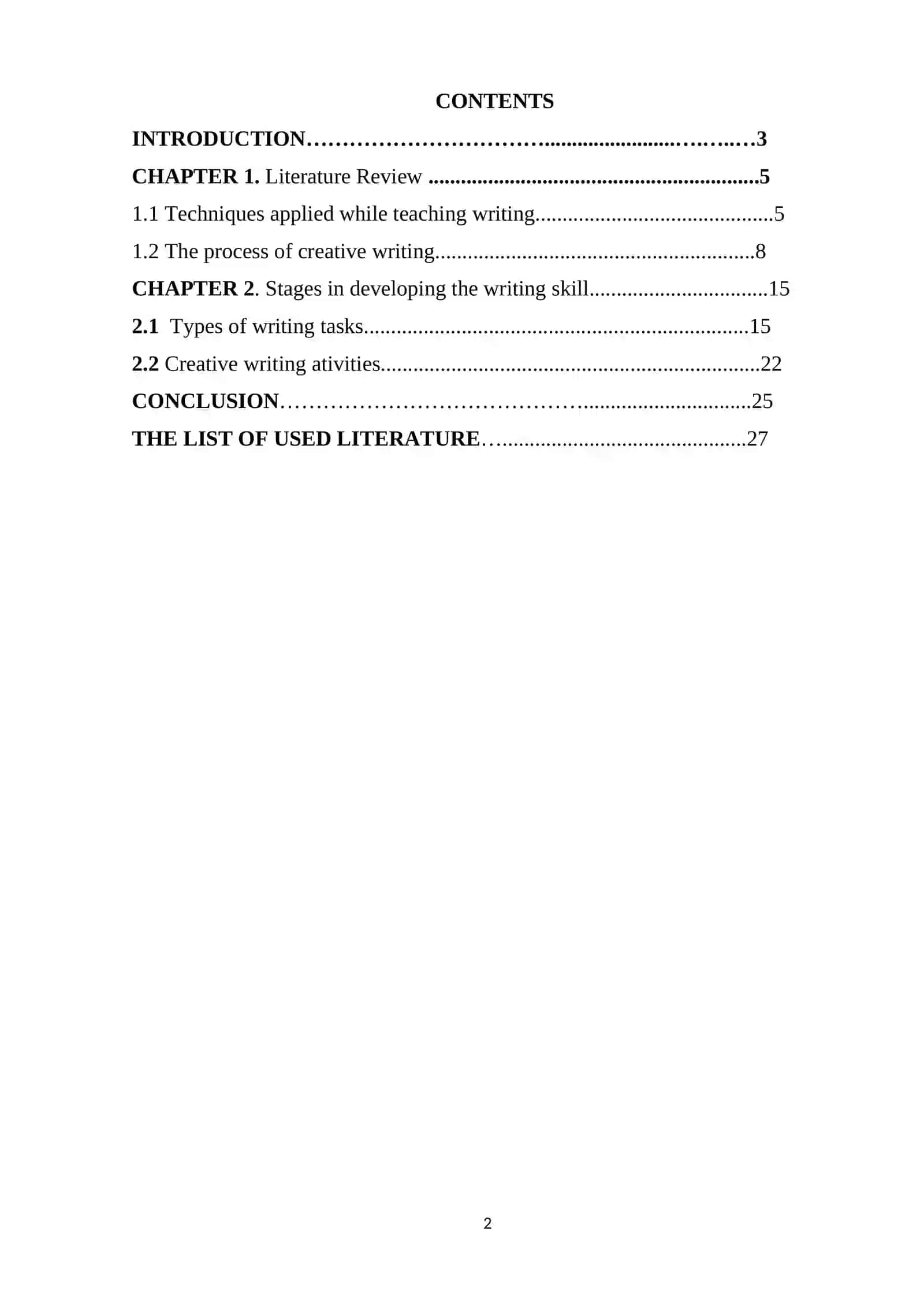 Course Work: Ways of teaching writing for young learners 2
