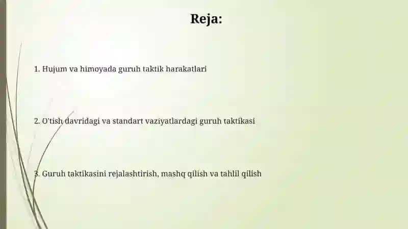 Hujum va himoyada guruh taktik harakatlari 2