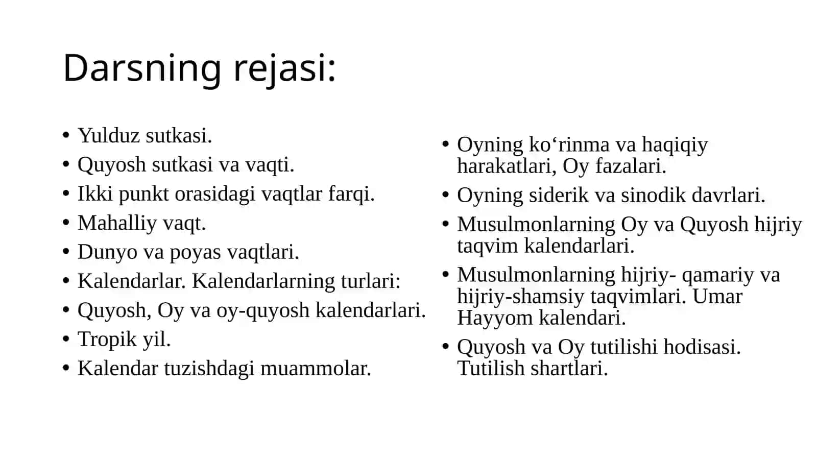 Kalendarlar va Oyning harakati 2